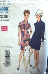 7300 VOGUE 68 SLVS OR NOT KNEE-FLOOR SEAM DRESS PATTERN 12 34
